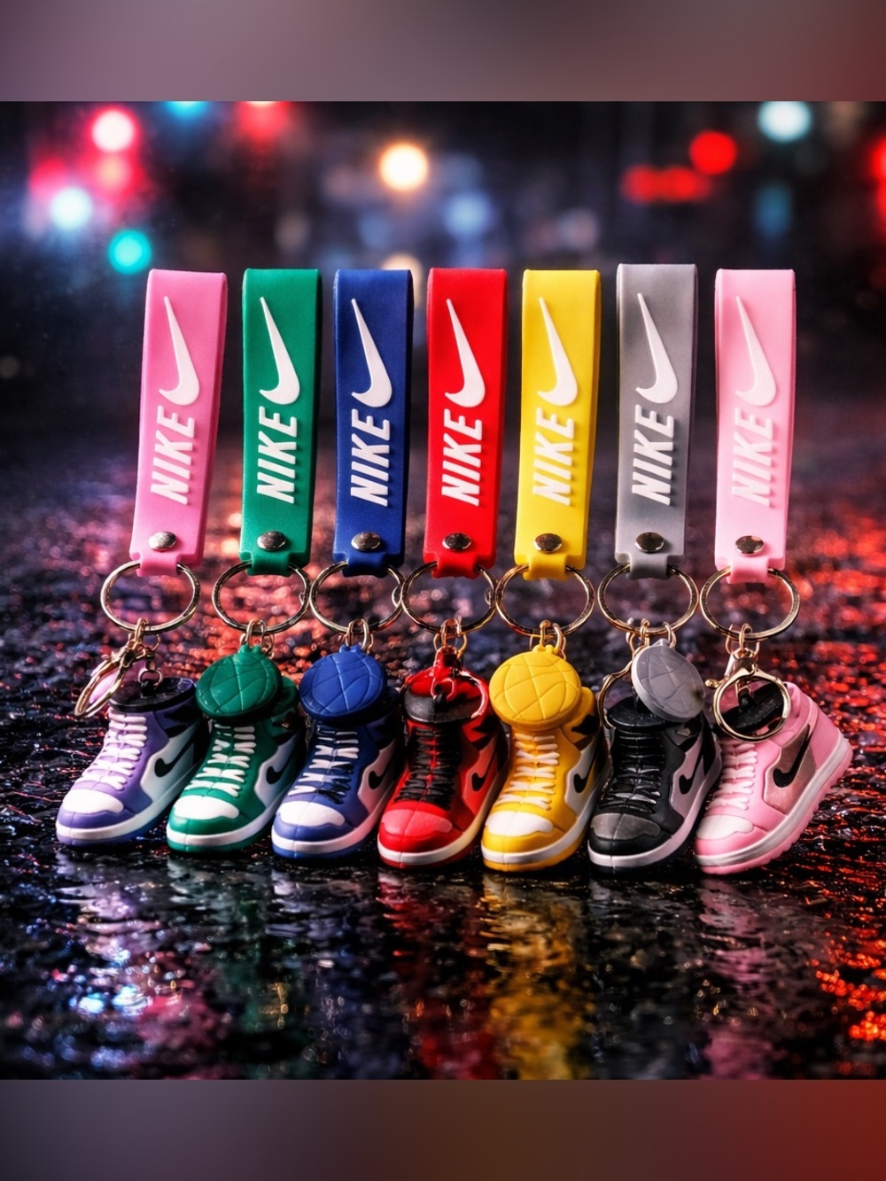 Nike Mini Sneaker Keychains, 7 choices Pink, Green, Blue, Red, Yellow, Gray